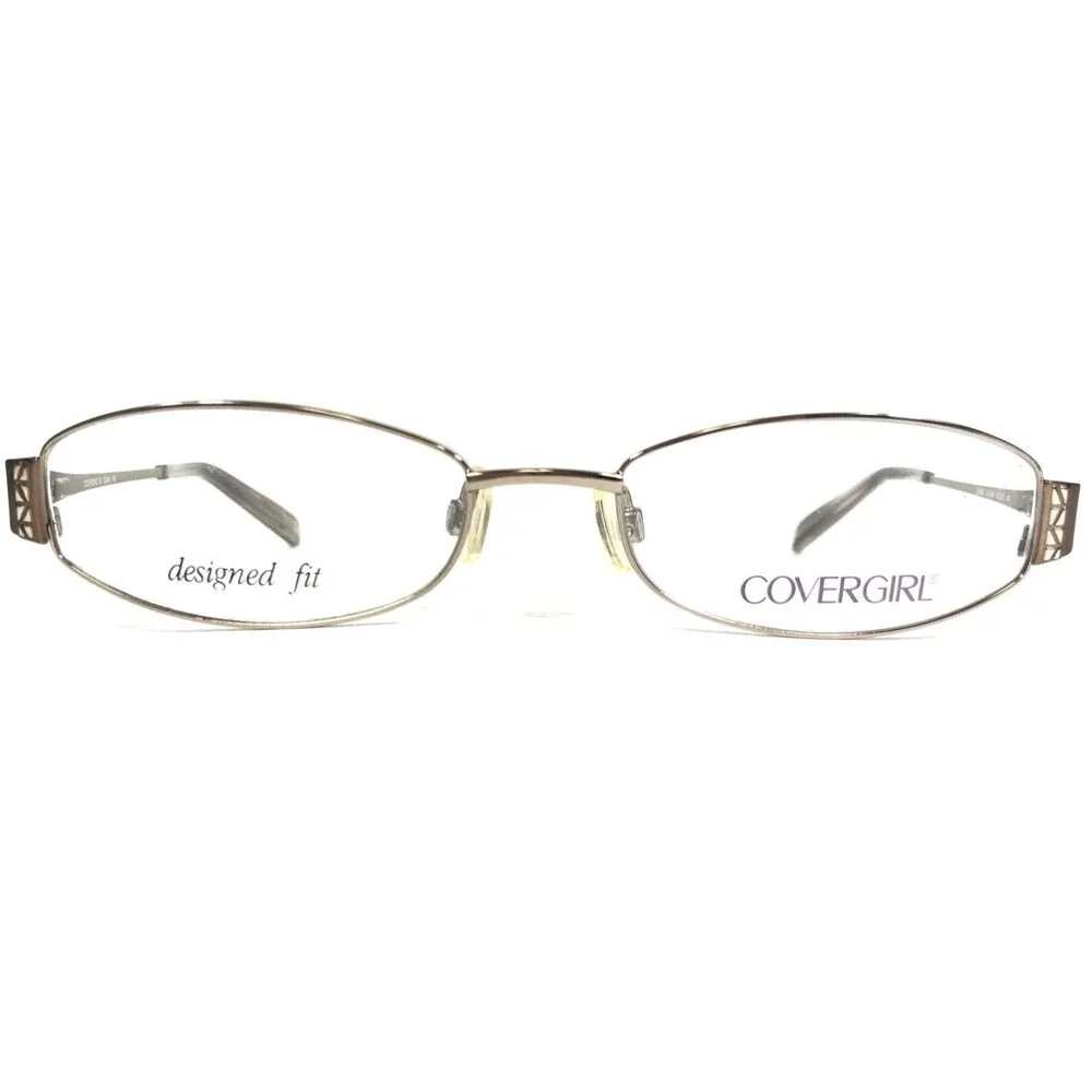 Covergirl Petite Eyeglasses Frames CG404 Col.084 Brown Crystals Wire 55-18-145